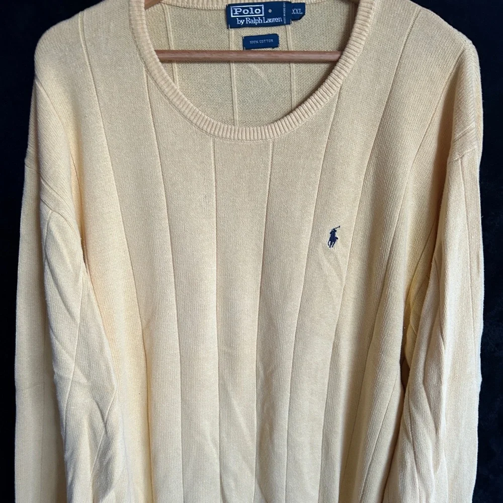 Polo Ralph Lauren knit men sweater yellow Sz xxl - Picture 2 of 10